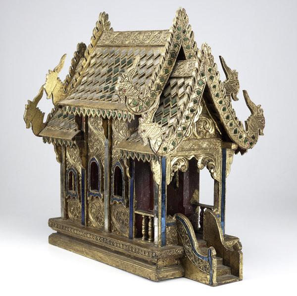 Spirit house Thailand Carved wood and gold leaf with ornate