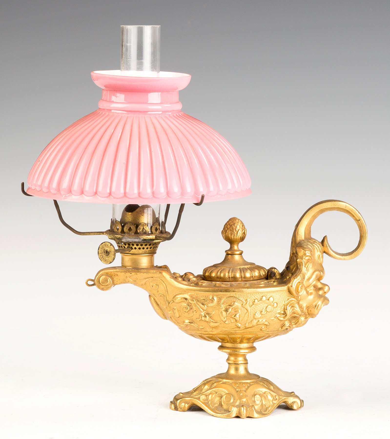 Fine and Rare Miniature Aladdin Style Lamp Cast brass Original