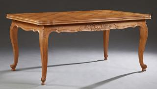 French Carved Cherry Louis XV Style Draw Leaf Dini French