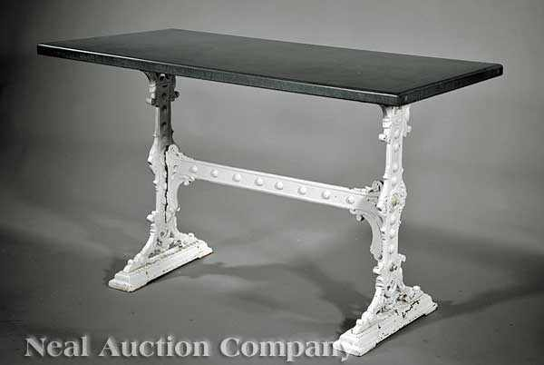 An American Rococo Cast Iron Garden Table c 1850 probably