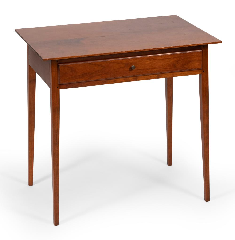 DAVID LEFORT HEPPLEWHITE STYLE ONE DRAWER SIDE TABLE MASSACHUSETTS 20TH