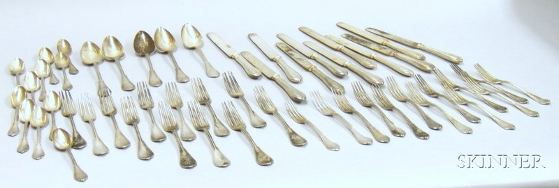 Gorham Coin Silver Partial Flatware Set and Eleven Sterling Handled