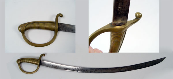 PRE CIVIL WAR IMPORT BRASS HILT ARTILLERY SWORD Circa 1840
