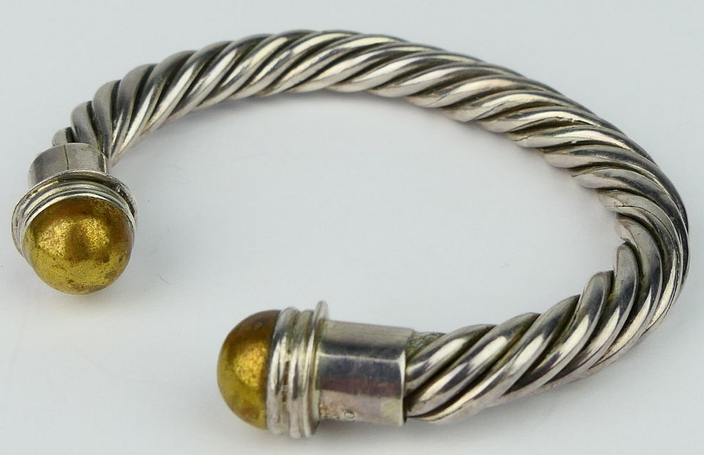 MEXICAN CABLE BRACELET STERLING DAVID YURMAN STYLE Vintage Mexican cuff
