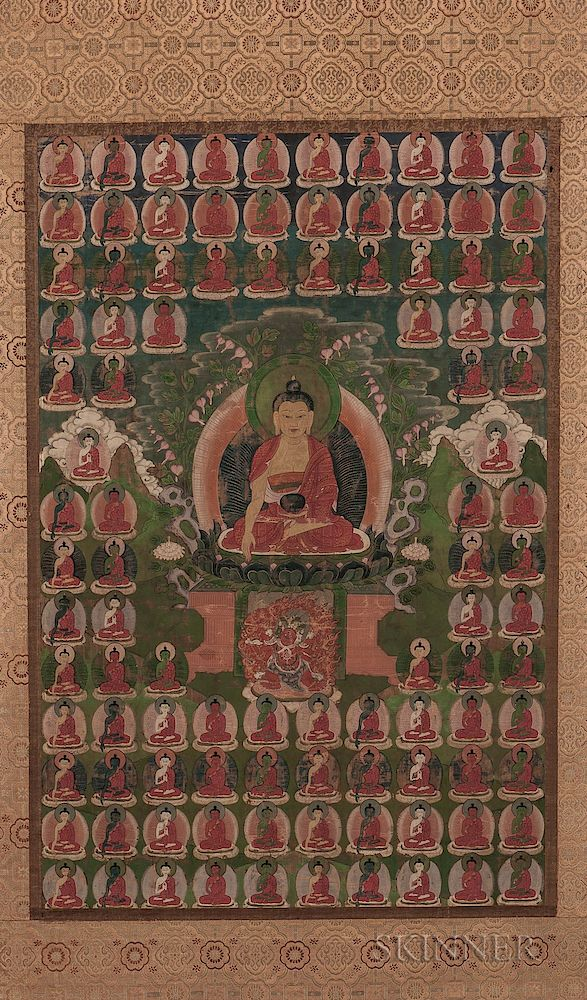 Thangka Depicting Bhaisajyaguru Thangka Depicting Bhaisajyaguru Tibetan China 18th 19th