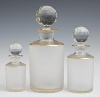 Three French Parcel Gilt Graduated Glass Perfume B Three French
