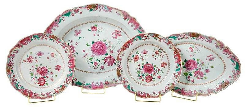 19 Piece Set Famille Rose Chinese Export Porcelain 18th 19th