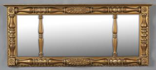 American Gilt and Gesso Tripartite Landscape Mirro American Gilt and