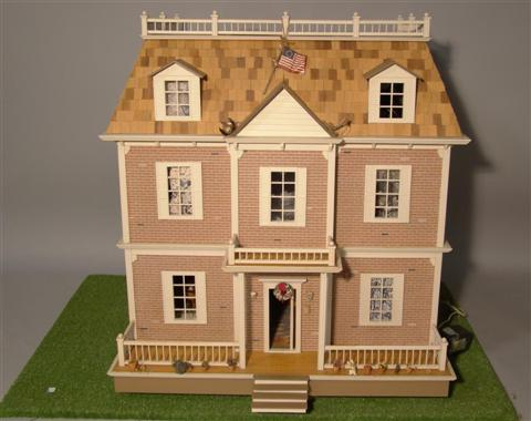 DOLL HOUSE ELECTRIFIED WITH ALL FURNISHINGS Three story complete with