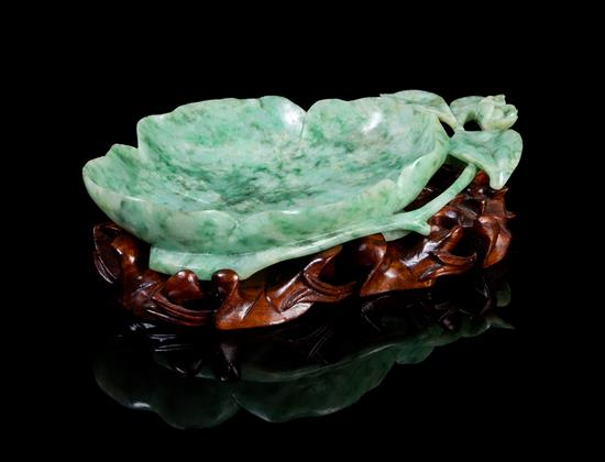 Sale 397 Lot 368 A Carved Jadeite Brush Washer the