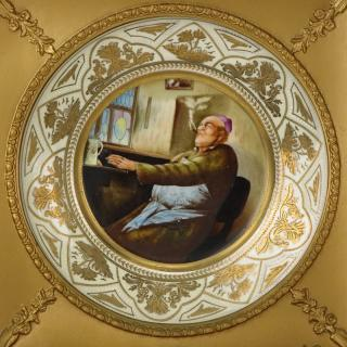 Antique Royal Vienna Gilt Hand Painted Portrait Plate Mounted in