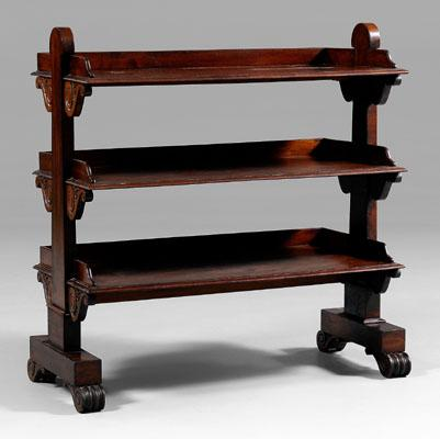 Fine Regency three tier server figured mahogany each tier with