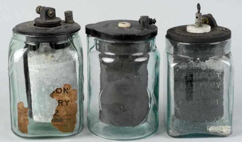 Lot of 3 Glass Battery Jars Description Circa 1890 Includes