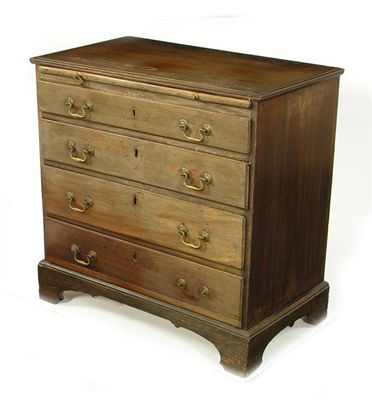 A George III small mahogany chest the applied moulded edge