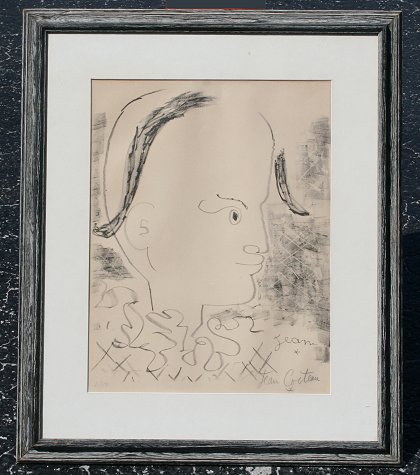 COCTEAU Jean French 1889 1963 Portrait of Harlequin Lithograph sight