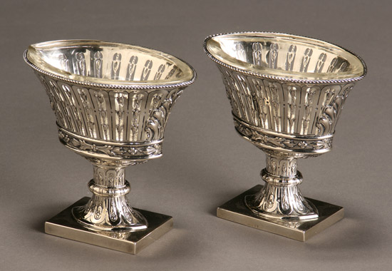 Pair of German Neoclassical Style Silver Sweetmeat Dishes Circa 1900
