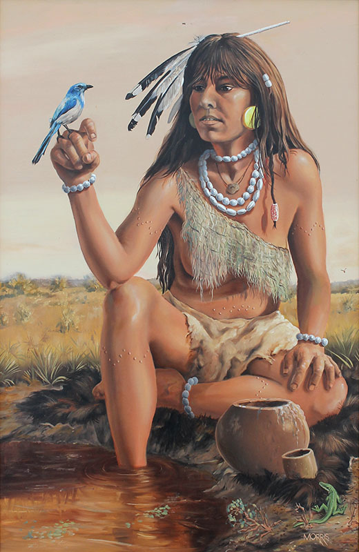 MORRIS Theodore American 20th C The Teacher Tocobaga Tribe Oil