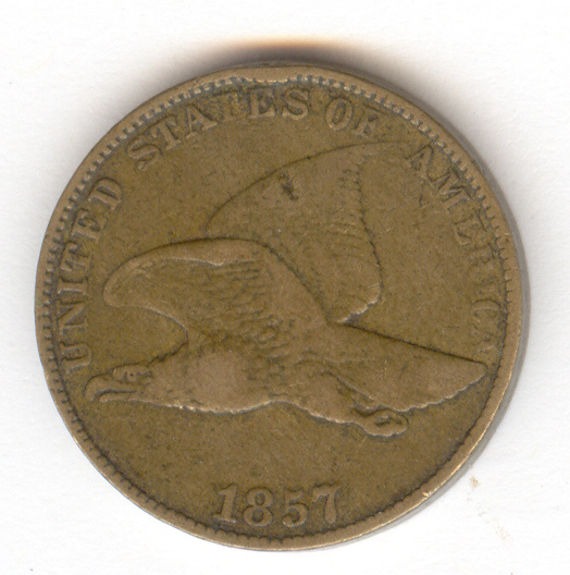1857 U S FLYING EAGLE CENT Estate coin