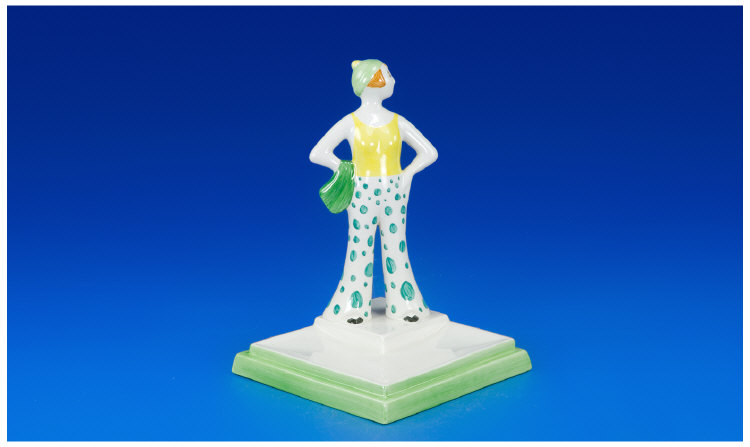 Bizarre By Clarice Cliff by Wedgwood Green lady boxed