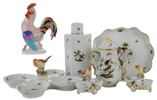 Seven Herend Porcelain Special Forms Hungarian 20th century including figure