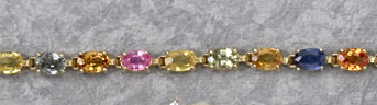 NATURAL SAPPHIRE BRACELET 14K gold natural sapphire bracelet set with