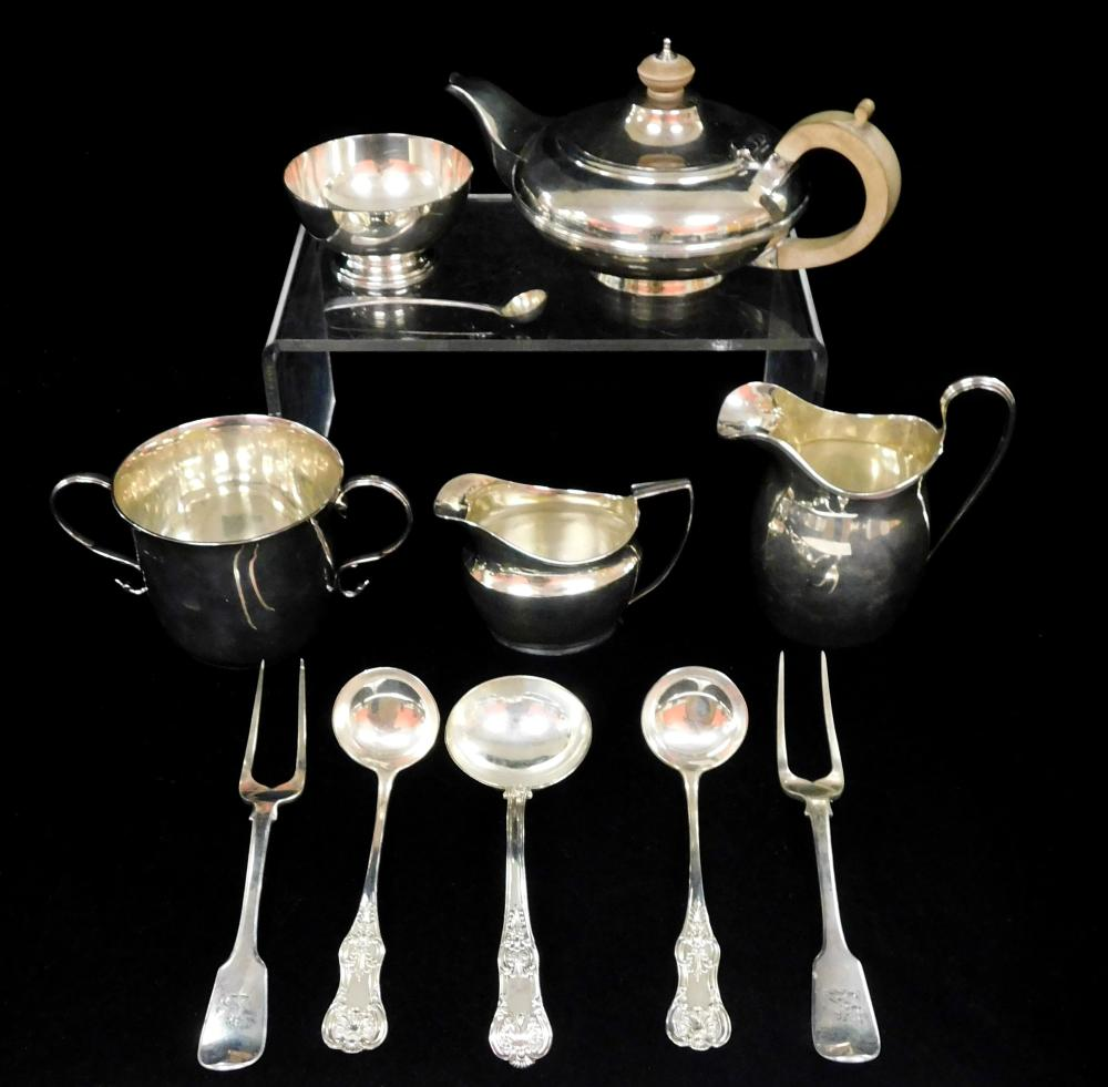 SILVER Eleven pieces of British sterling c 1800 s with