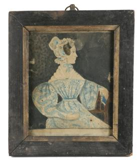 MINIATURE PORTRAIT Naive Profile 3 4 Length Portrait of a