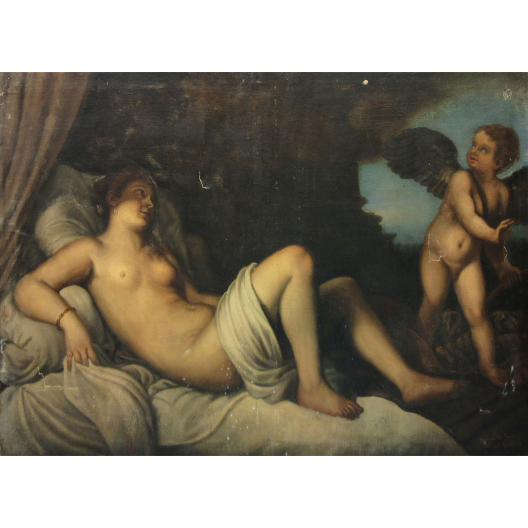 After Tiziano Vecellio called Titian Danae Oil on canvas 30