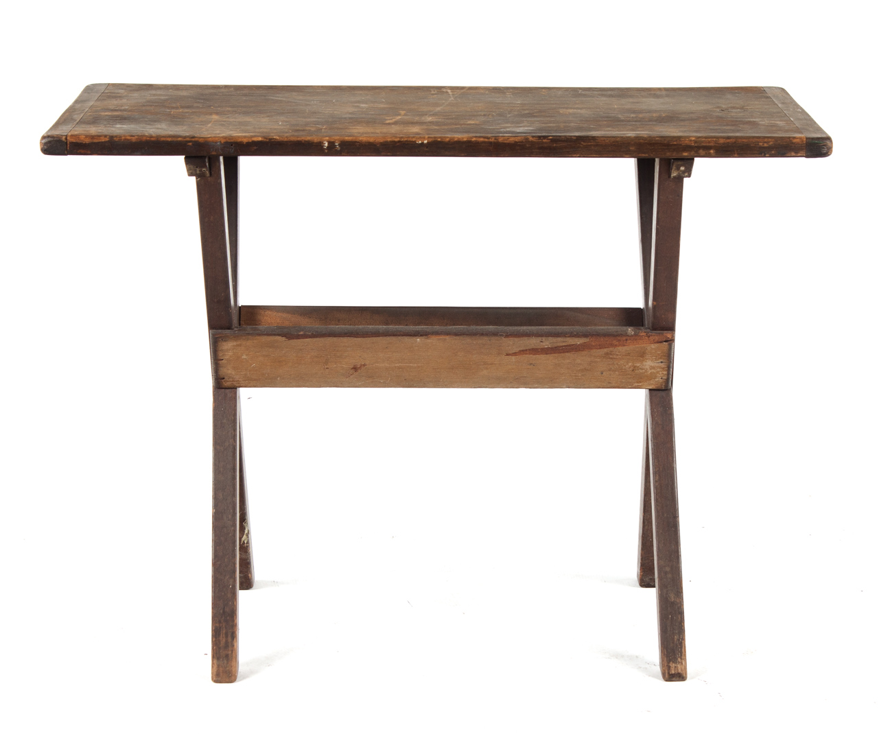 American vernacular pine sawbuck table 19th century 29 in H