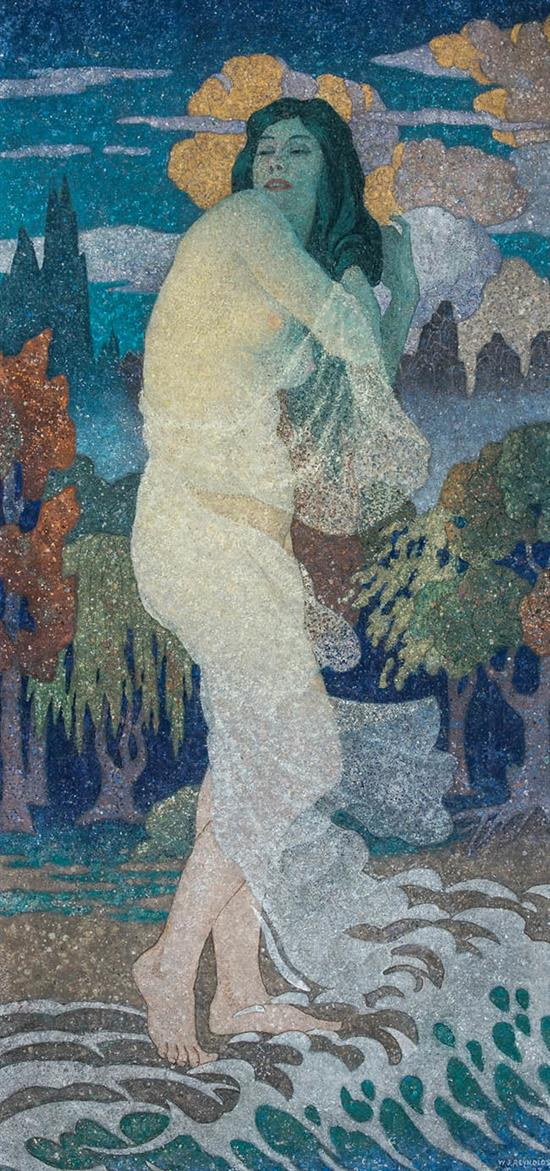 Wellington Reynolds American 1865 1949 Birth of Venus Signed W
