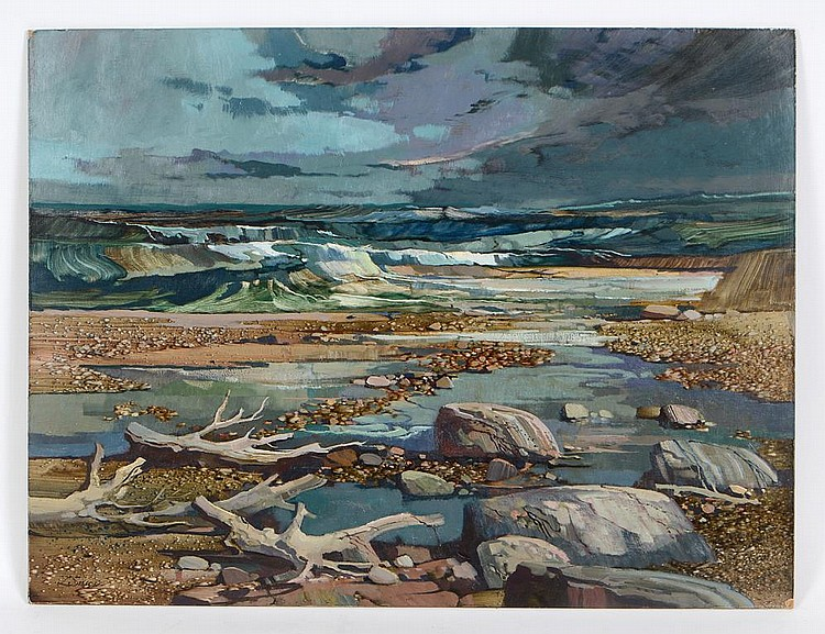 LAURENCE PHILIP SISSON AMERICAN 1928 2015 Rocky Coast Signed L