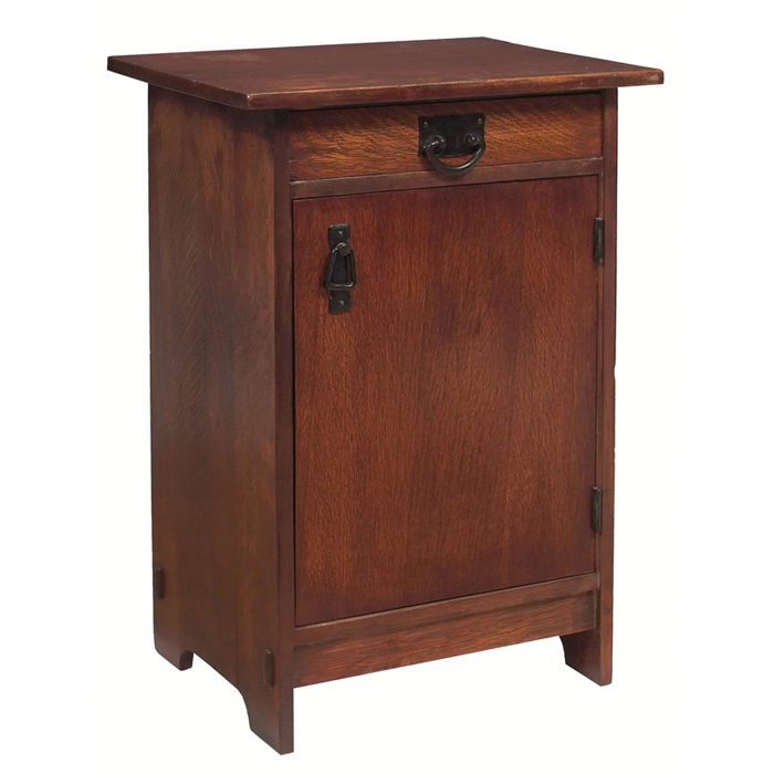 Gustav Stickley smokers cabinet 89 single drawer over a cabinet