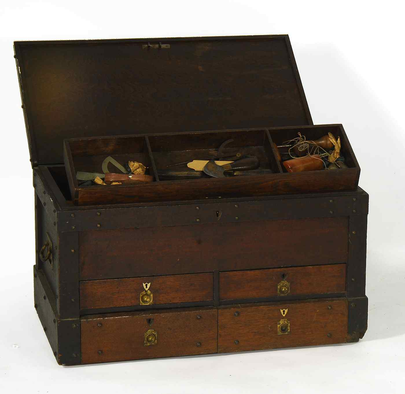 RARE SAILMAKER S LIFT TOP CHEST19th CenturyIn walnut with four