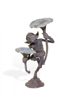 A PATINATED METAL GARDEN STATUE A PATINATED METAL GARDEN STATUE