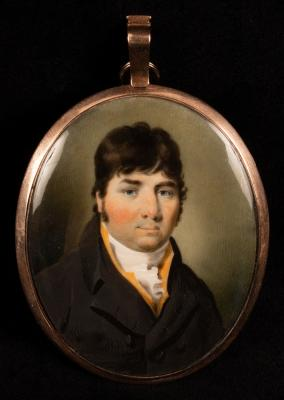 Attributed to John Comerford 1770 1832 Portrait Miniature of a