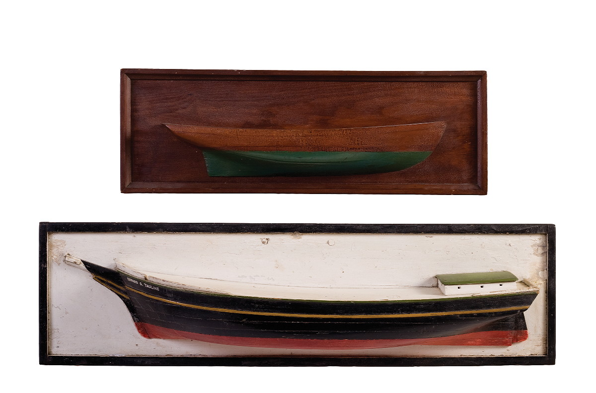 CARVED AND PAINTED HALF HULL MODEL OF THE quot EDWARD
