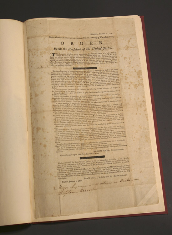 Washington George 1800 Broadside Announcing Washington s Death to the