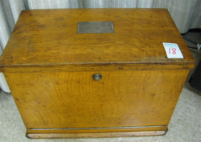 VICTORIAN OAK PRESENTATION WRITING BOX Bristol England dated 1887 The