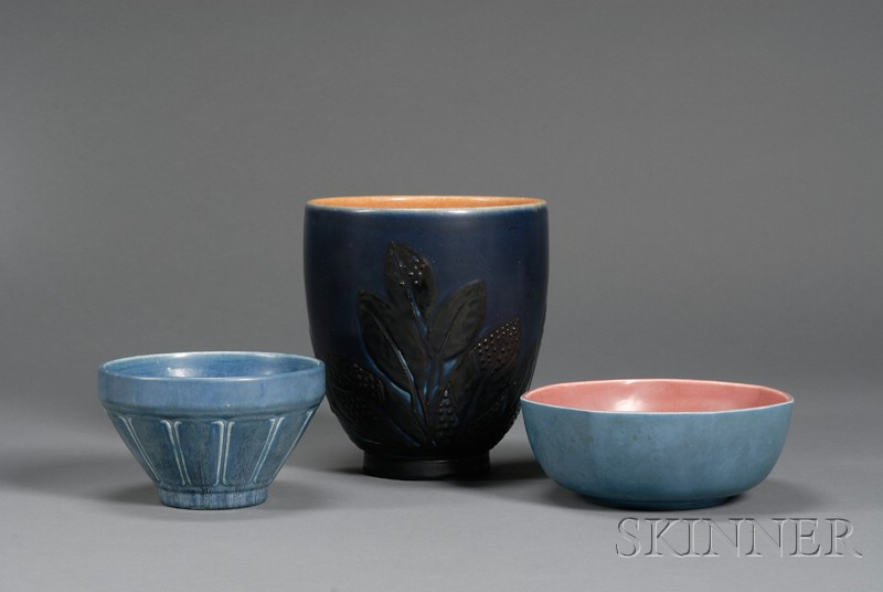 Three Rookwood Pottery Vessels Glazed earthenware Cincinnati Ohio 1929 1922