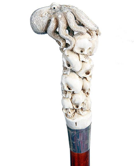 Stag Octopus Cane Exclusive on Bidsquare 20th Century A stag