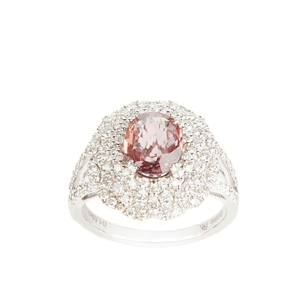 Orange Sapphire and Diamond Ring Orange sapphire and diamond ring