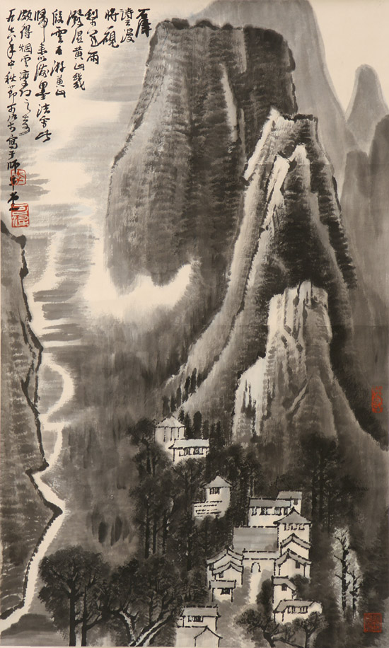 Various Chinese Artists 20th Century Landscapes Four Hanging Scrolls The
