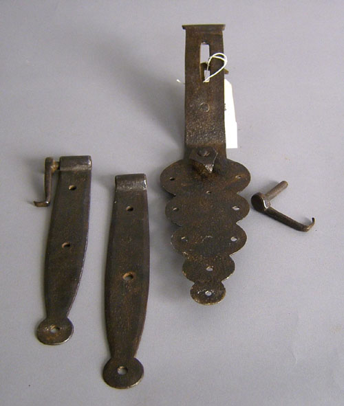Conestoga wagon box hasp and hinges 18th 19th c