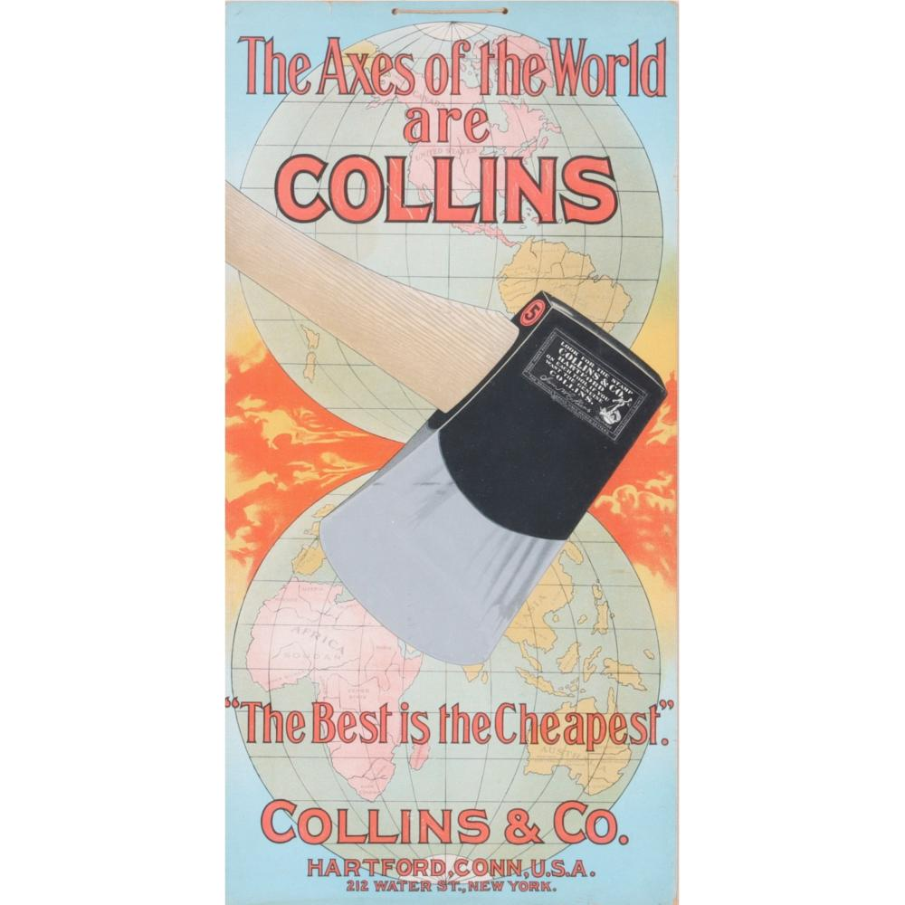 WW1 ADVERTISING POSTER THE AXES OF THE WORLD ARE COLLINS