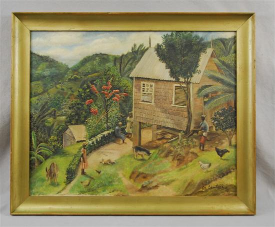 JO CANTINE American 1893 1987 SETH CAMPBELL S HOUSE oil
