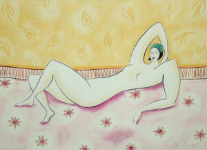 D Grent British late 20th century Reclining figure mixed media