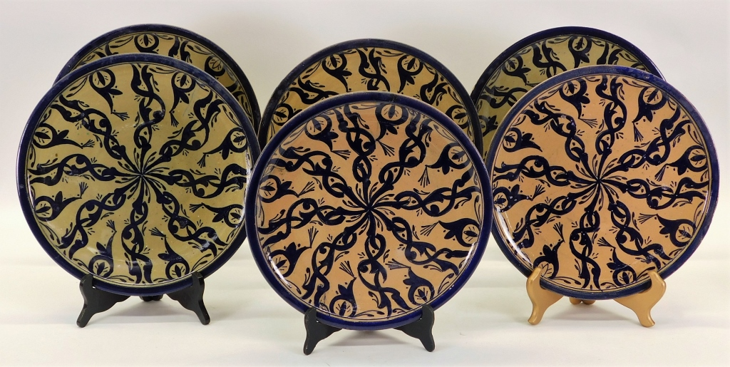 MIDDLE EASTERN ARABIC TIN GLAZE EARTHENWARE PLATES Middle East 20th