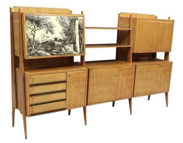 Italian mid century modern bar cabinet in the manner of