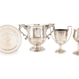 Four Silver Horse Racing and Hunting Trophies 20th Century comprising