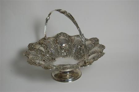A late Victorian swing handled basket Sheffield 1899 the shallow